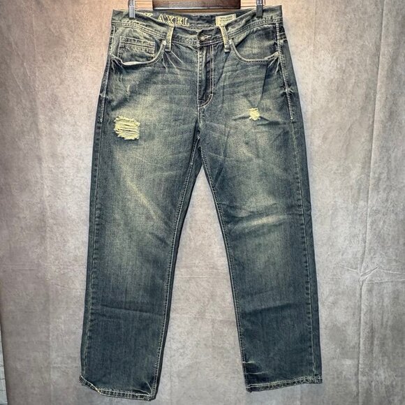 🔥 AXEL Relaxed Straight Fit Distressed Jeans W34 L32 🔥 - Picture 1 of 15